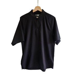 New Era Mens Black Short Sleeve Quarter-Zip Shirt Lightweight, Small, Baseball